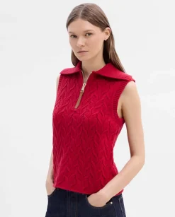 Prendas De Punto|Camisetas Y Tops|SIMORRA Chaleco punto trenzas Rojo