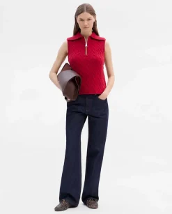 Prendas De Punto|Camisetas Y Tops|SIMORRA Chaleco punto trenzas Rojo