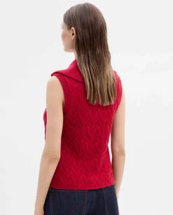 Prendas De Punto|Camisetas Y Tops|SIMORRA Chaleco punto trenzas Rojo