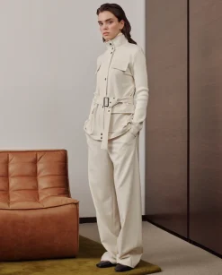 Chaquetas|Jerséis Y Cárdigans|SIMORRA Chaqueta bimateria cinturón Blanco
