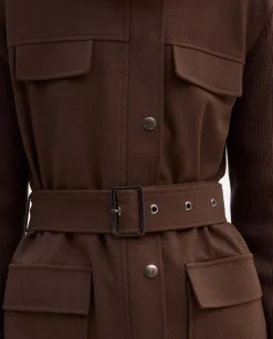 Prendas De Abrigo|Chaquetas|SIMORRA Chaqueta bimateria cinturón Marrón