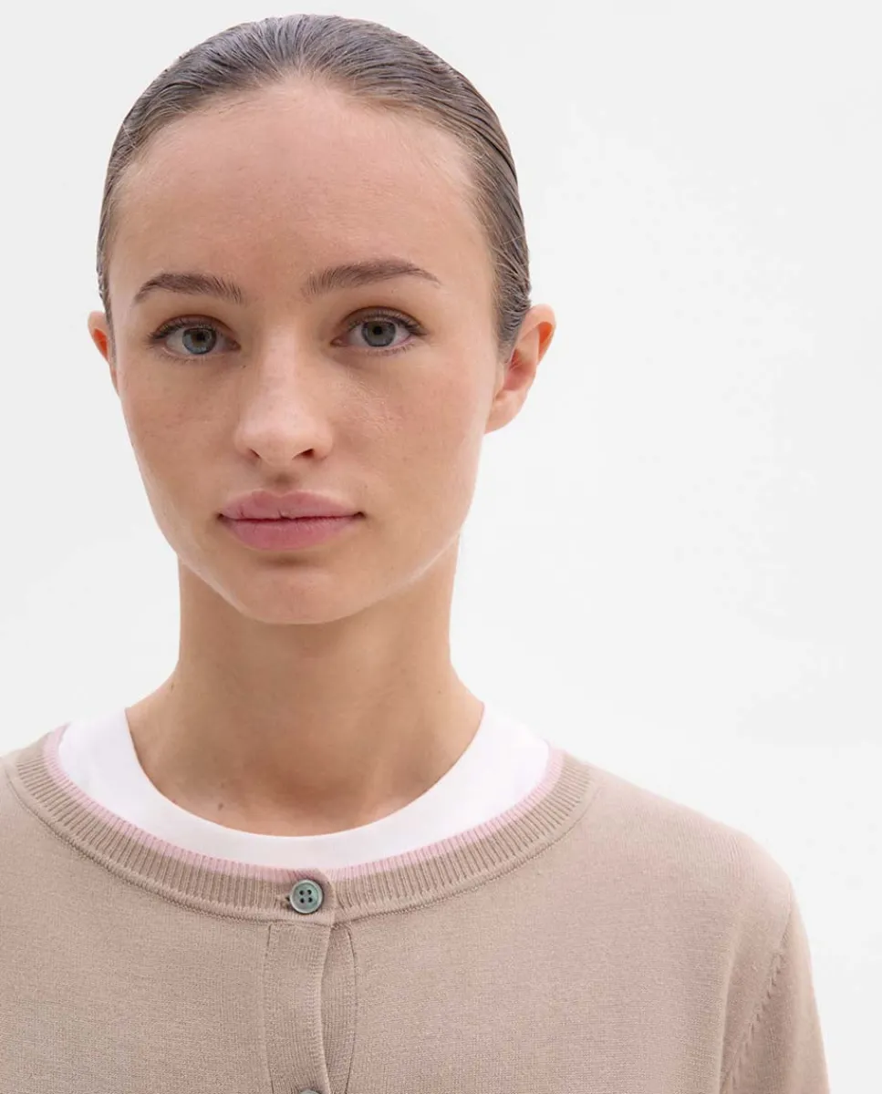 Prendas De Punto|Jerséis Y Cárdigans|SIMORRA Chaqueta de punto bicolor Beige