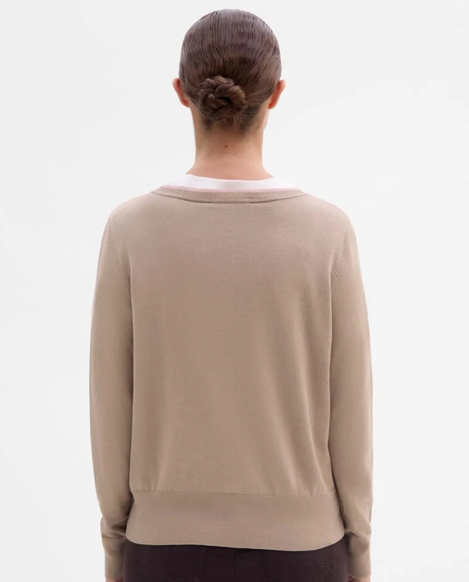 Prendas De Punto|Jerséis Y Cárdigans|SIMORRA Chaqueta de punto bicolor Beige