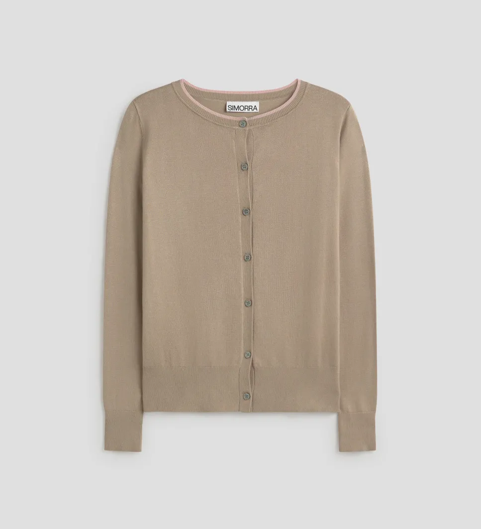 Prendas De Punto|Jerséis Y Cárdigans|SIMORRA Chaqueta de punto bicolor Beige