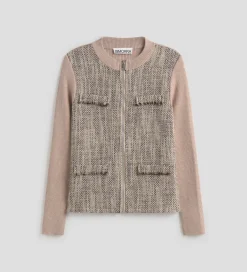 Jerséis Y Cárdigans|SIMORRA Chaqueta de punto bimateria Beige