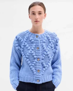 Jerséis Y Cárdigans|SIMORRA Chaqueta punto bordado 3D Azul