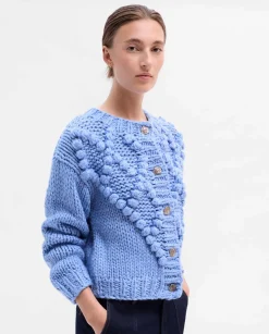 Jerséis Y Cárdigans|SIMORRA Chaqueta punto bordado 3D Azul