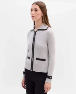Prendas De Punto|Jerséis Y Cárdigans|SIMORRA Chaqueta punto efecto piel Gris