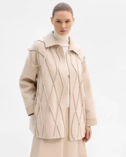 Prendas De Abrigo|SIMORRA Chaquetón lana bimateria Beige