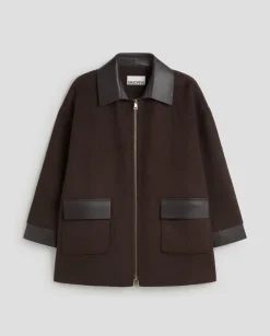 Prendas De Abrigo|Chaquetas|SIMORRA Chaquetón lana bimateria Marrón