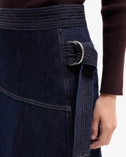 Pantalones Y Faldas|SIMORRA Falda denim pespuntes Azul