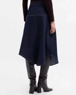 Pantalones Y Faldas|SIMORRA Falda denim pespuntes Azul