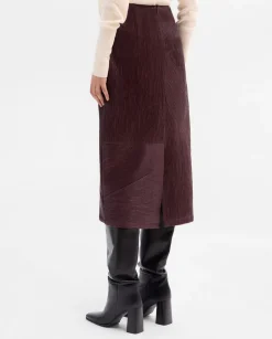 Pantalones Y Faldas|SIMORRA Falda midi textura Rojo
