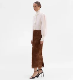 Fiesta|Pantalones Y Faldas|SIMORRA Falda midi textura Marrón