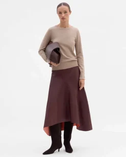 Pantalones Y Faldas|SIMORRA Falda napa asimétrica Rojo