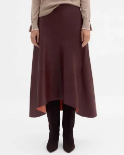Pantalones Y Faldas|SIMORRA Falda napa asimétrica Rojo