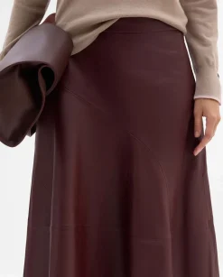 Pantalones Y Faldas|SIMORRA Falda napa asimétrica Rojo