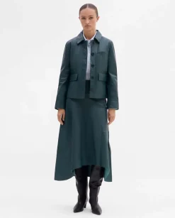 Pantalones Y Faldas|SIMORRA Falda napa asimétrica Verde