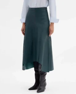 Pantalones Y Faldas|SIMORRA Falda napa asimétrica Verde