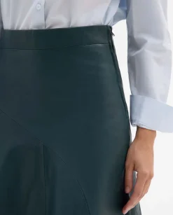 Pantalones Y Faldas|SIMORRA Falda napa asimétrica Verde