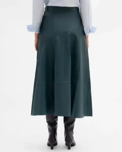 Pantalones Y Faldas|SIMORRA Falda napa asimétrica Verde