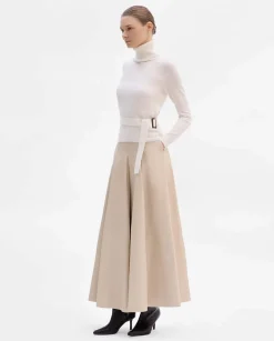 Pantalones Y Faldas|SIMORRA Falda napa vuelo Beige