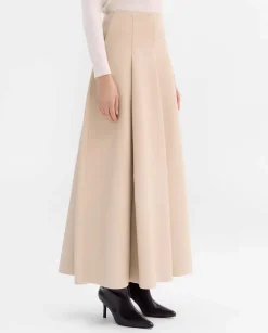 Pantalones Y Faldas|SIMORRA Falda napa vuelo Beige