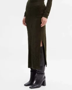Prendas De Punto|Pantalones Y Faldas|SIMORRA Falda punto textura Verde