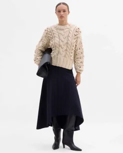 Pantalones Y Faldas|SIMORRA Falda raya diplomática asimétrica Azul