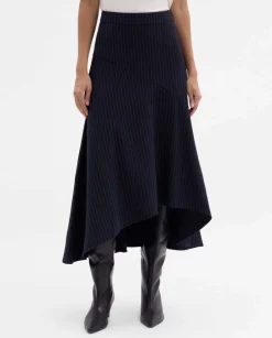 Pantalones Y Faldas|SIMORRA Falda raya diplomática asimétrica Azul