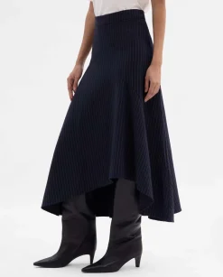 Pantalones Y Faldas|SIMORRA Falda raya diplomática asimétrica Azul
