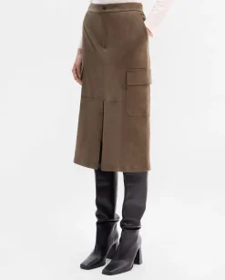 Pantalones Y Faldas|SIMORRA Falda tubo antelina Verde