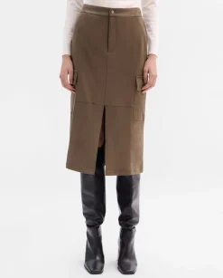 Pantalones Y Faldas|SIMORRA Falda tubo antelina Verde