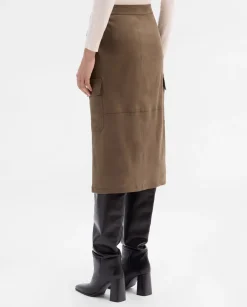 Pantalones Y Faldas|SIMORRA Falda tubo antelina Verde