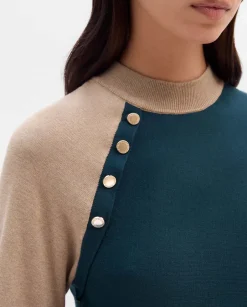 Prendas De Punto|Jerséis Y Cárdigans|SIMORRA Jersey bicolor botones Verde