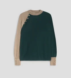 Prendas De Punto|Jerséis Y Cárdigans|SIMORRA Jersey bicolor botones Verde