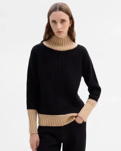 Prendas De Punto|Jerséis Y Cárdigans|SIMORRA Jersey bicolor ochos Negro
