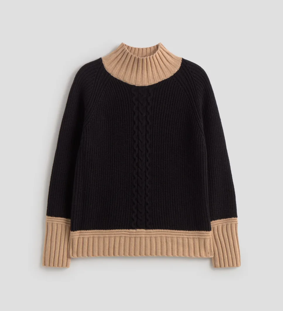 Prendas De Punto|Jerséis Y Cárdigans|SIMORRA Jersey bicolor ochos Negro