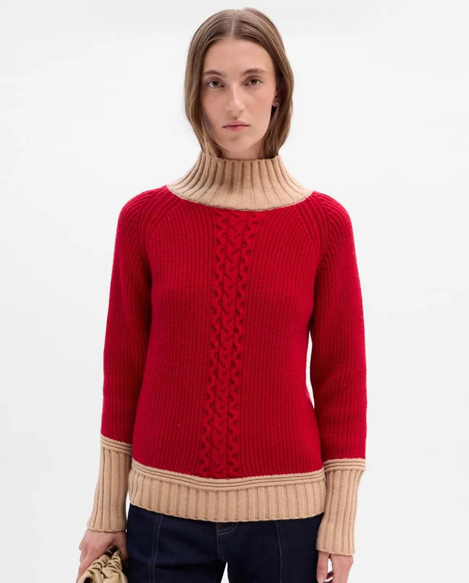 Prendas De Punto|Jerséis Y Cárdigans|SIMORRA Jersey bicolor ochos Rojo