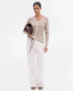 Prendas De Punto|Jerséis Y Cárdigans|SIMORRA Jersey escote pico bicolor Beige