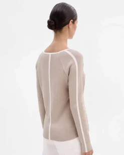 Prendas De Punto|Jerséis Y Cárdigans|SIMORRA Jersey escote pico bicolor Beige