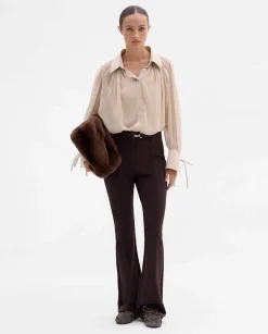 Pantalones Y Faldas|SIMORRA Pantalón acampanado cinturón Marrón