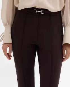 Pantalones Y Faldas|SIMORRA Pantalón acampanado cinturón Marrón
