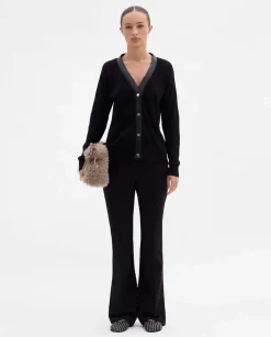 Pantalones Y Faldas|SIMORRA Pantalón acampanado cinturón Negro
