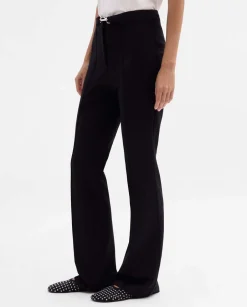 Pantalones Y Faldas|SIMORRA Pantalón acampanado cinturón Negro