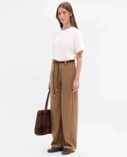 Pantalones Y Faldas|SIMORRA Pantalón ancho pinzas Marrón