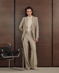 Pantalones Y Faldas|SIMORRA Pantalón ancho rayas Beige