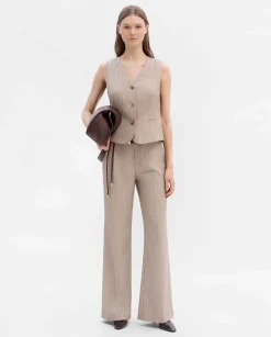 Pantalones Y Faldas|SIMORRA Pantalón ancho rayas Beige