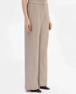 Pantalones Y Faldas|SIMORRA Pantalón ancho rayas Beige