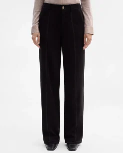 Pantalones Y Faldas|SIMORRA Pantalón antelina pespuntes Negro